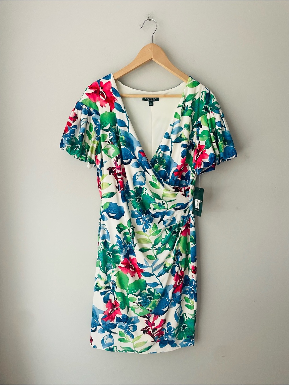 Lauren Ralph Lauren White Floral Wrap Dress